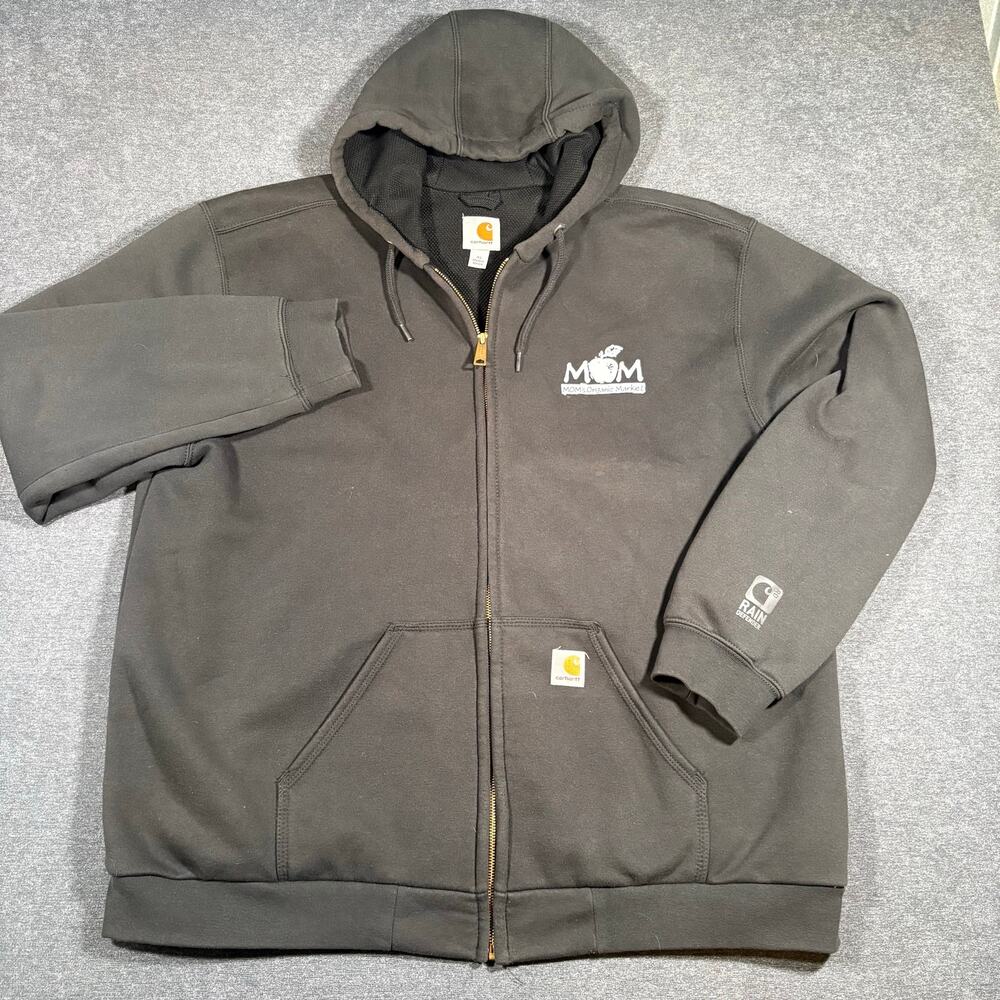 Heavyweight Carhartt Rain Defender “Moms Market” Zip up Fleece Hoodie Men’s XL